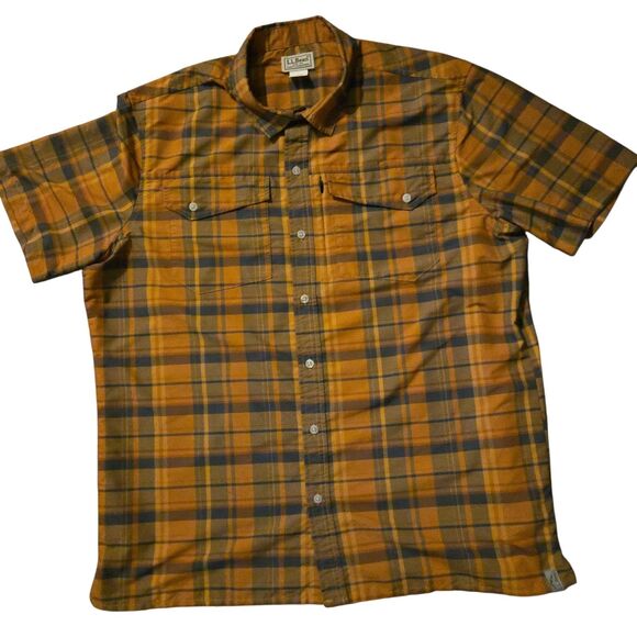 LL Bean Plaid Performance Men's L Reg Polyester/Nylon Hiking Outdoors - Picture 1 of 9